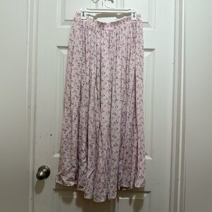 Vintage Floral Flowy Floral Maxi Skirt